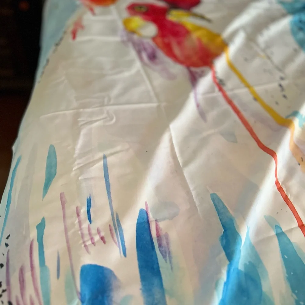 Colorful Watercolor Rooster shower curtains NWOT